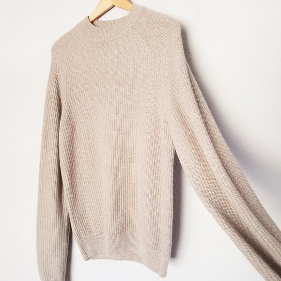 Lacoste Men's S Beige Crewneck Wool Alpaca Sweater Logo Patch Preppy Luxury $250 - Picture 15 of 16